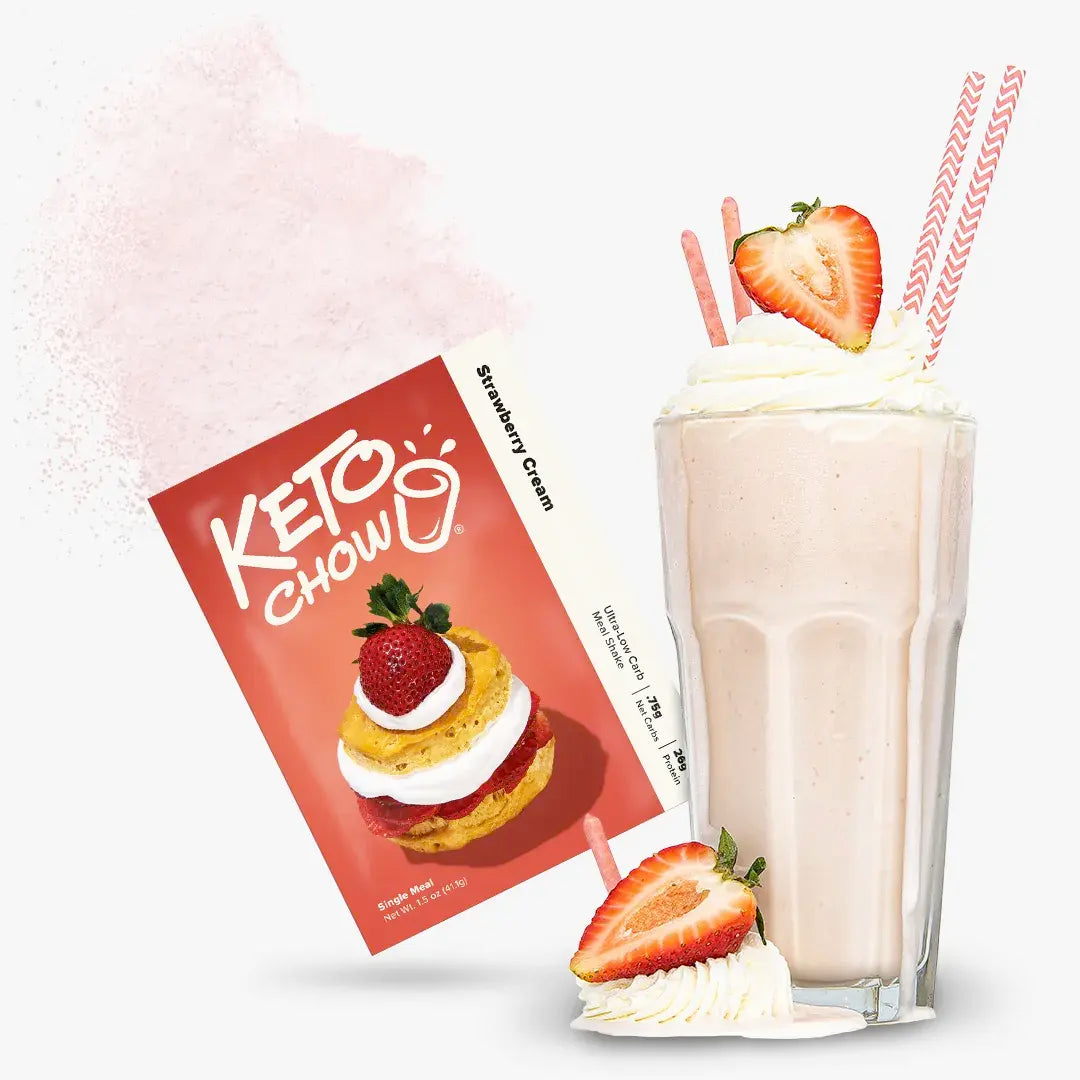 Strawberry Cream keto chow single meal packet