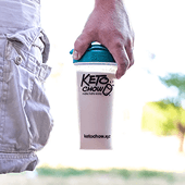 Hand Holding KetoChow In Blender Bottle