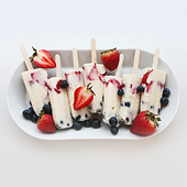 Fruity Creamy Popsicles On Dish