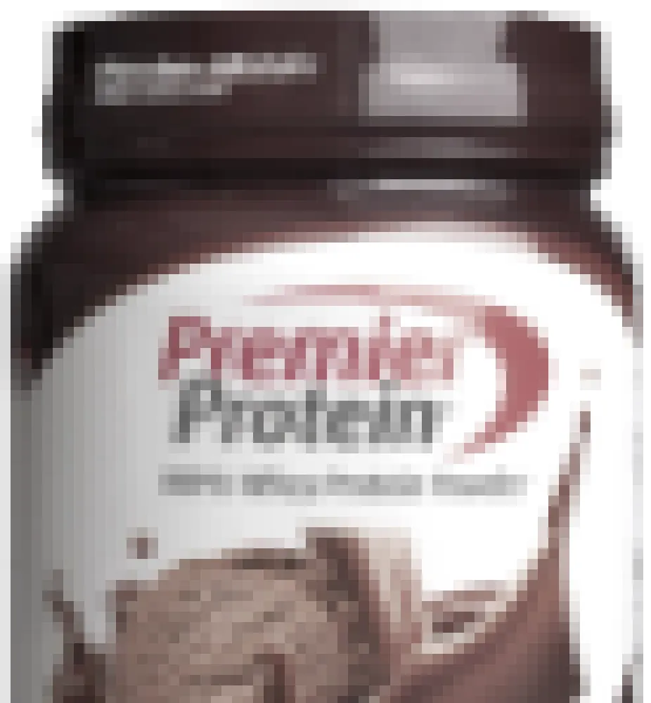 A Premier Protein container blurred out