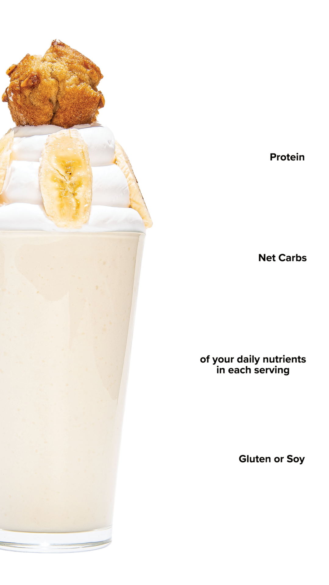 Keto Chow Banana Bread shake with macro information