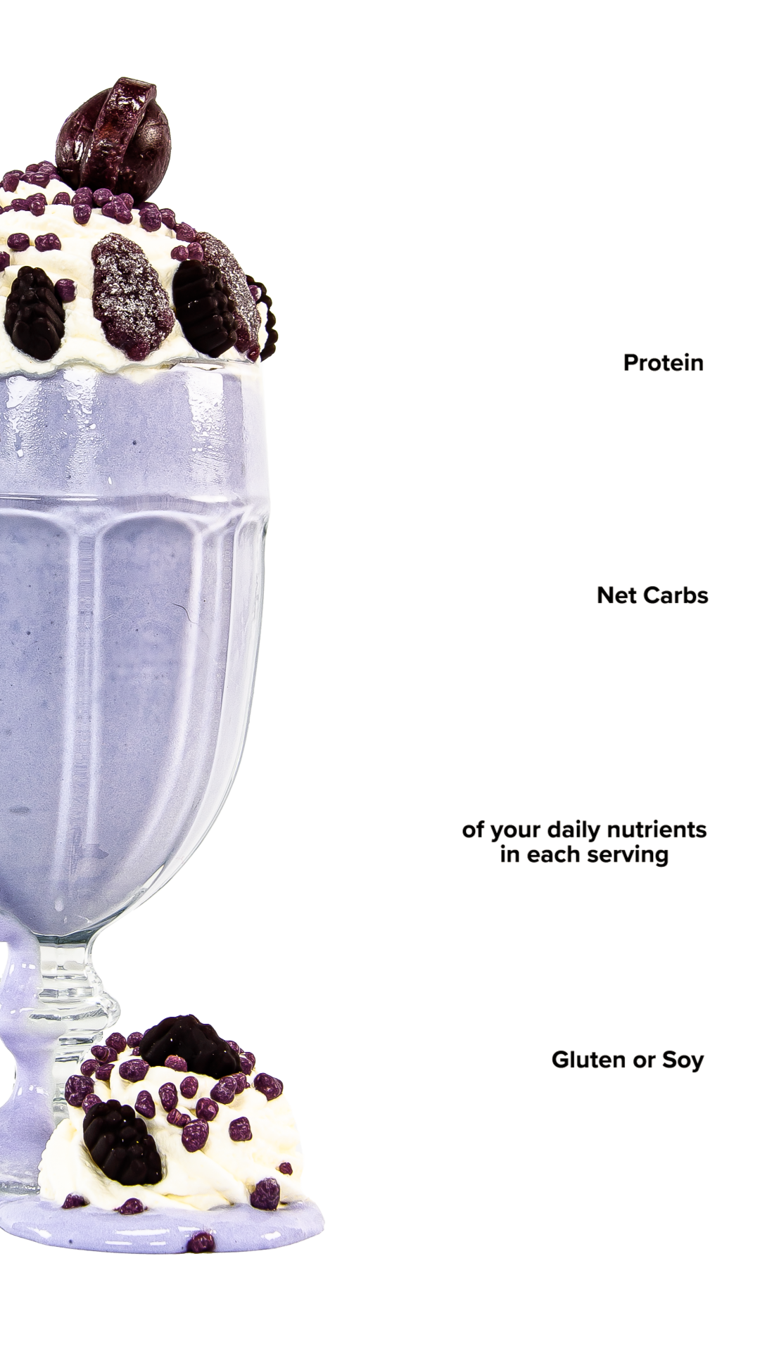 Keto Chow Grape shake with macro information