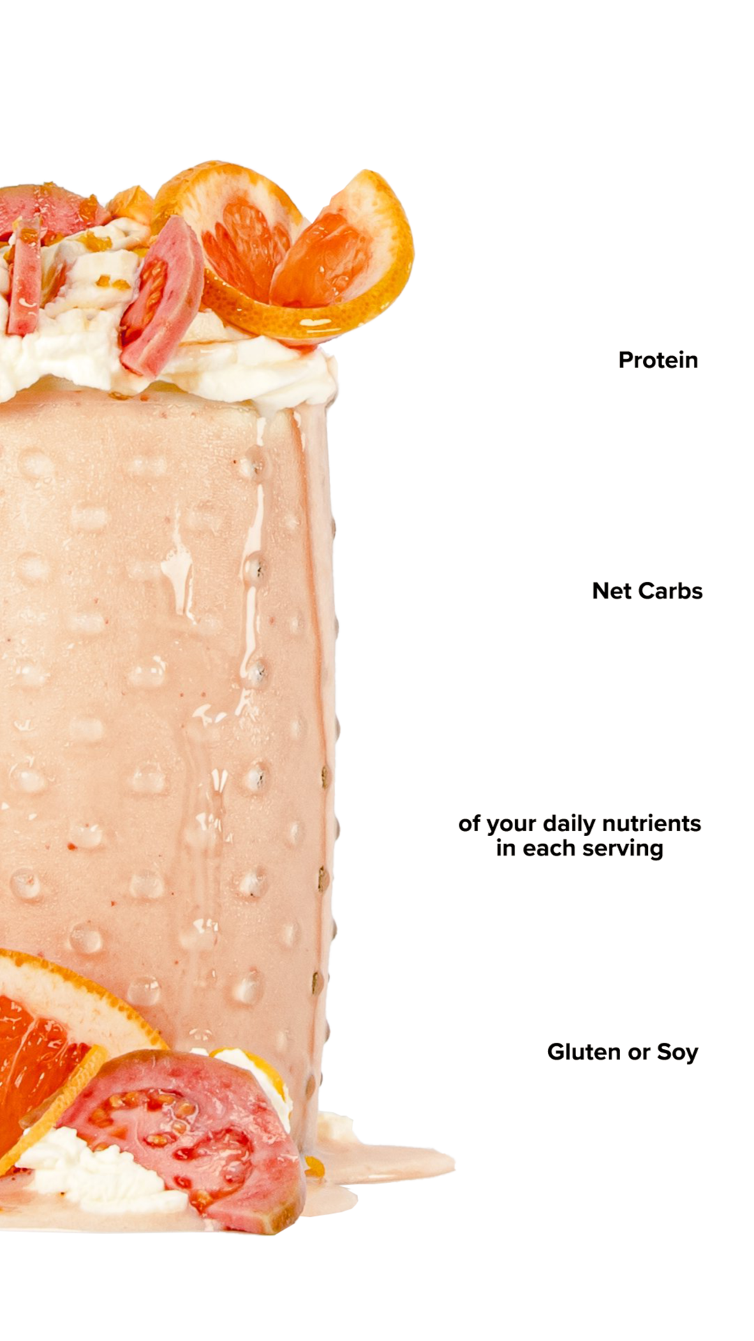 Keto Chow Guava Grapefruit shake with macro information