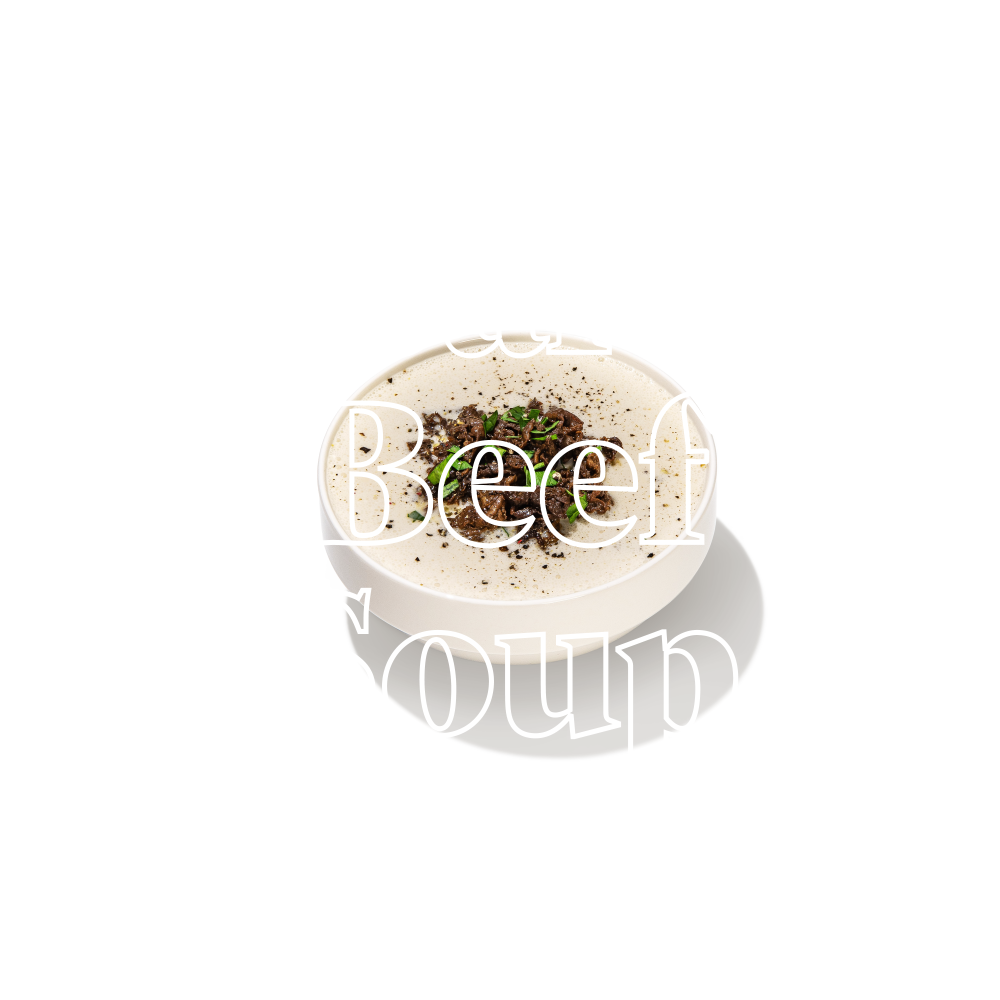 Keto Chow Hearty Beef Soup Base title with food name sake