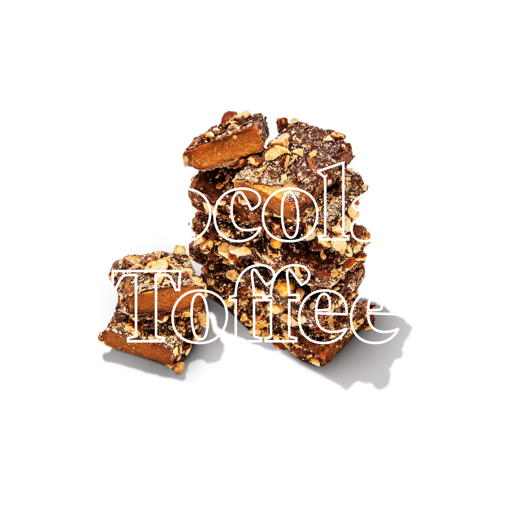 Keto Chow Chocolate Toffee title with food name sake