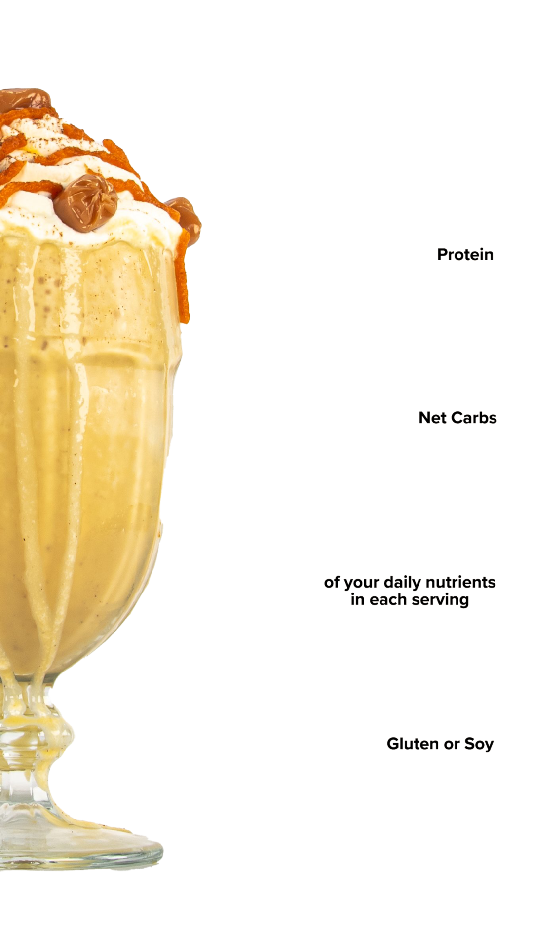 Keto Chow Pumpkin Spice Caramel shake with macro information