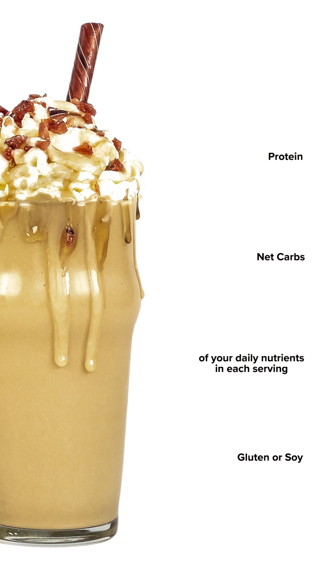 Root Beer Float Keto Chow shake with macro information