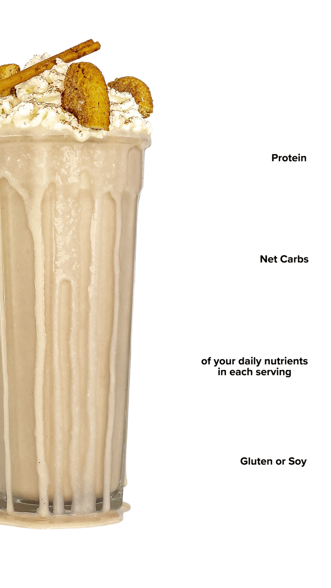 Keto Chow Snickerdoodle shake with macro information