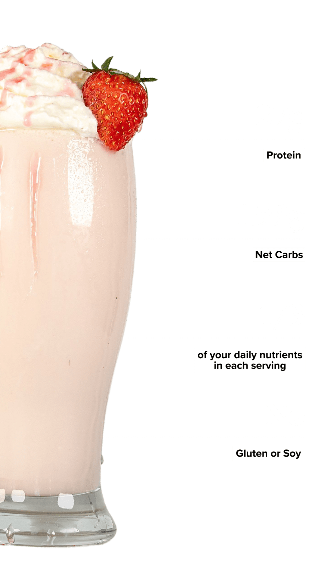 Keto Chow Strawberry shake with macro information