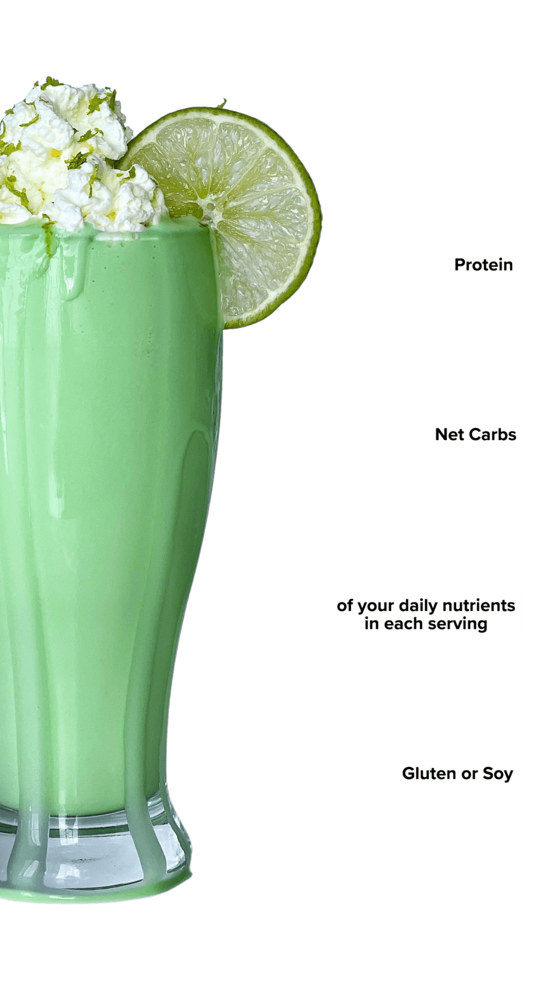 Keto Chow Key Lime shake with macro information