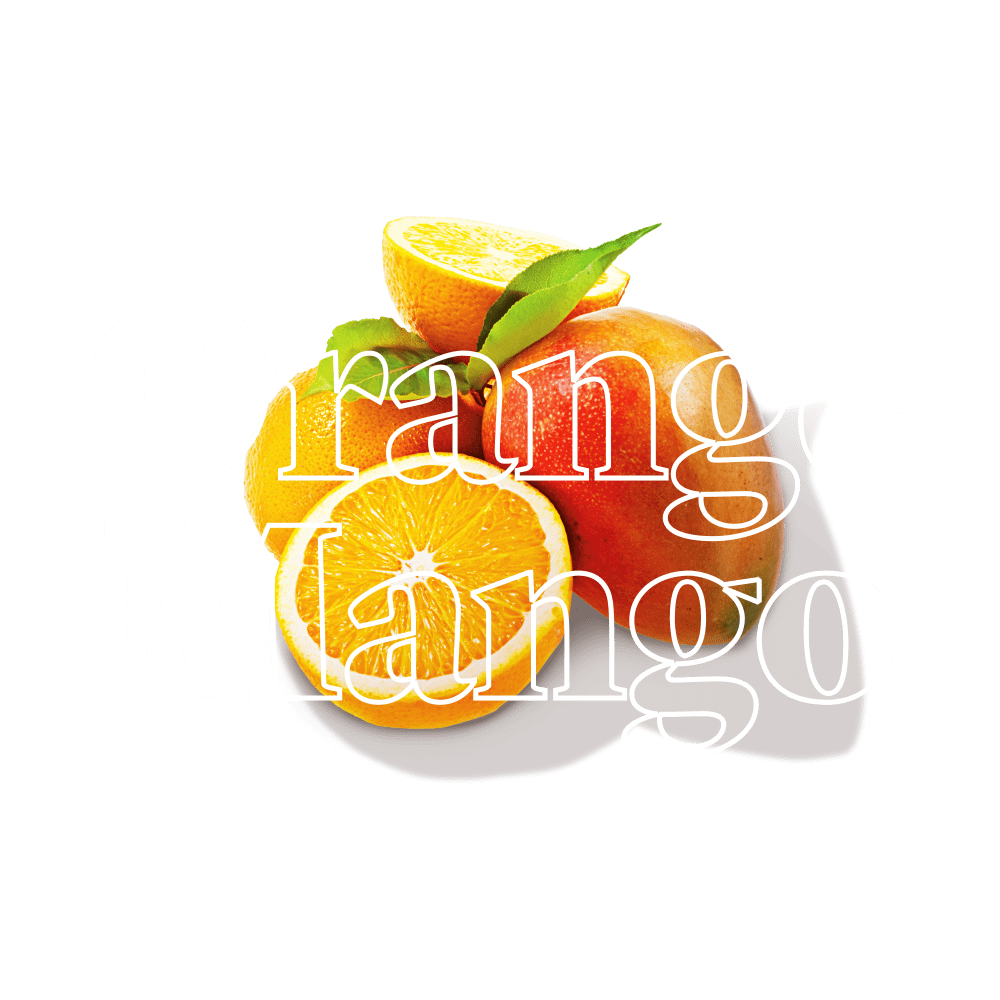 Orange Mango Keto Chow title with food name sake