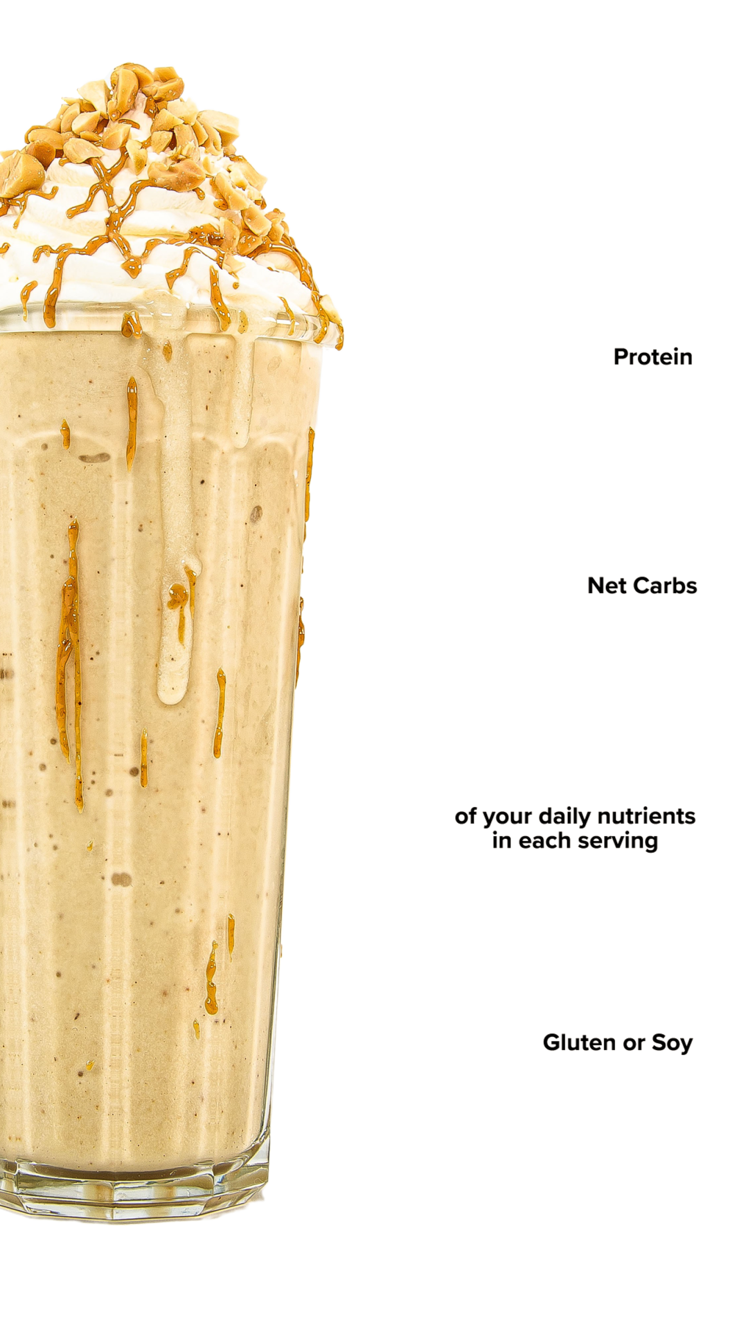 Keto Chow Peanut Butter shake with macro information