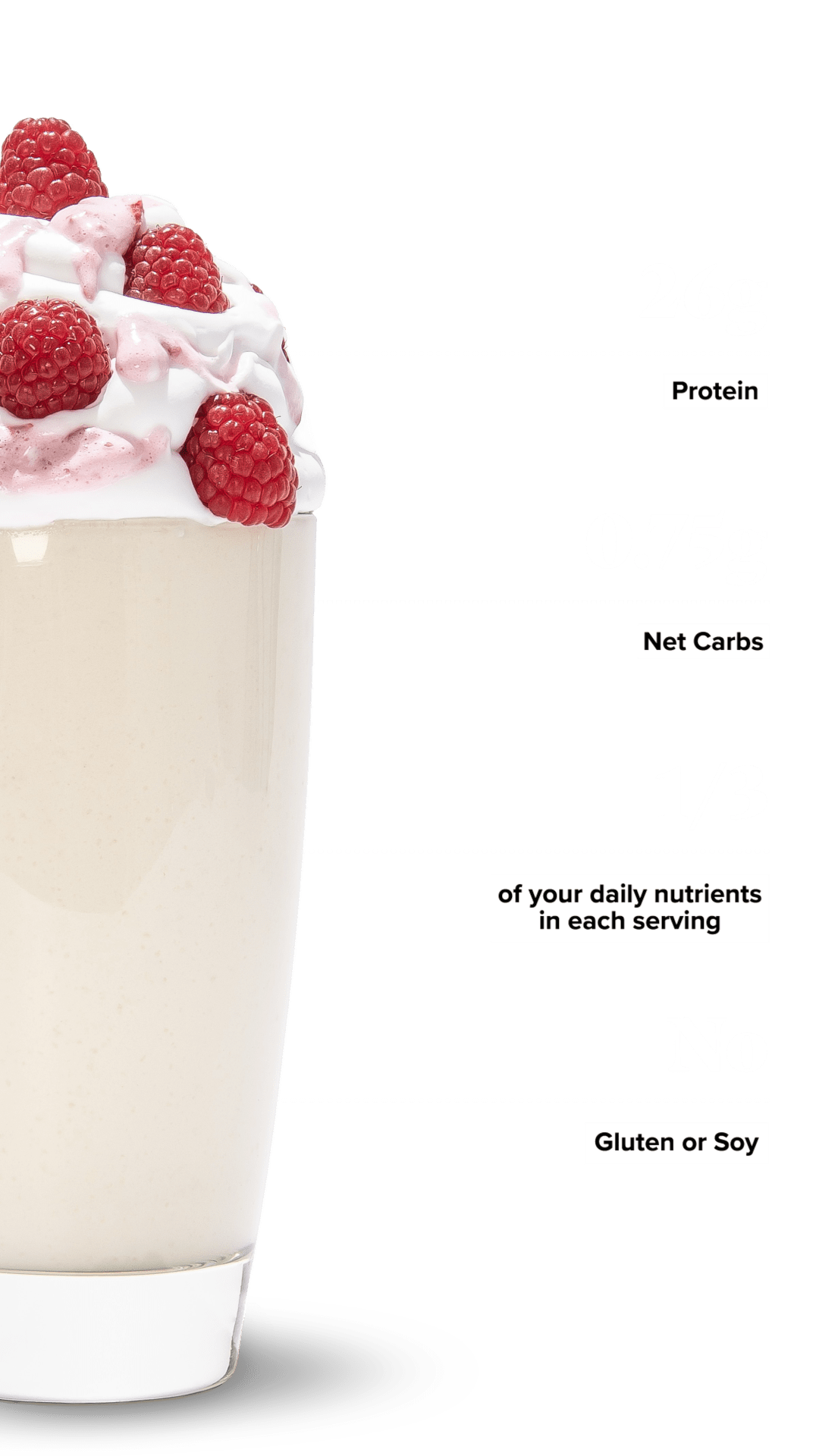 Keto Chow Red Raspberry shake with macro information