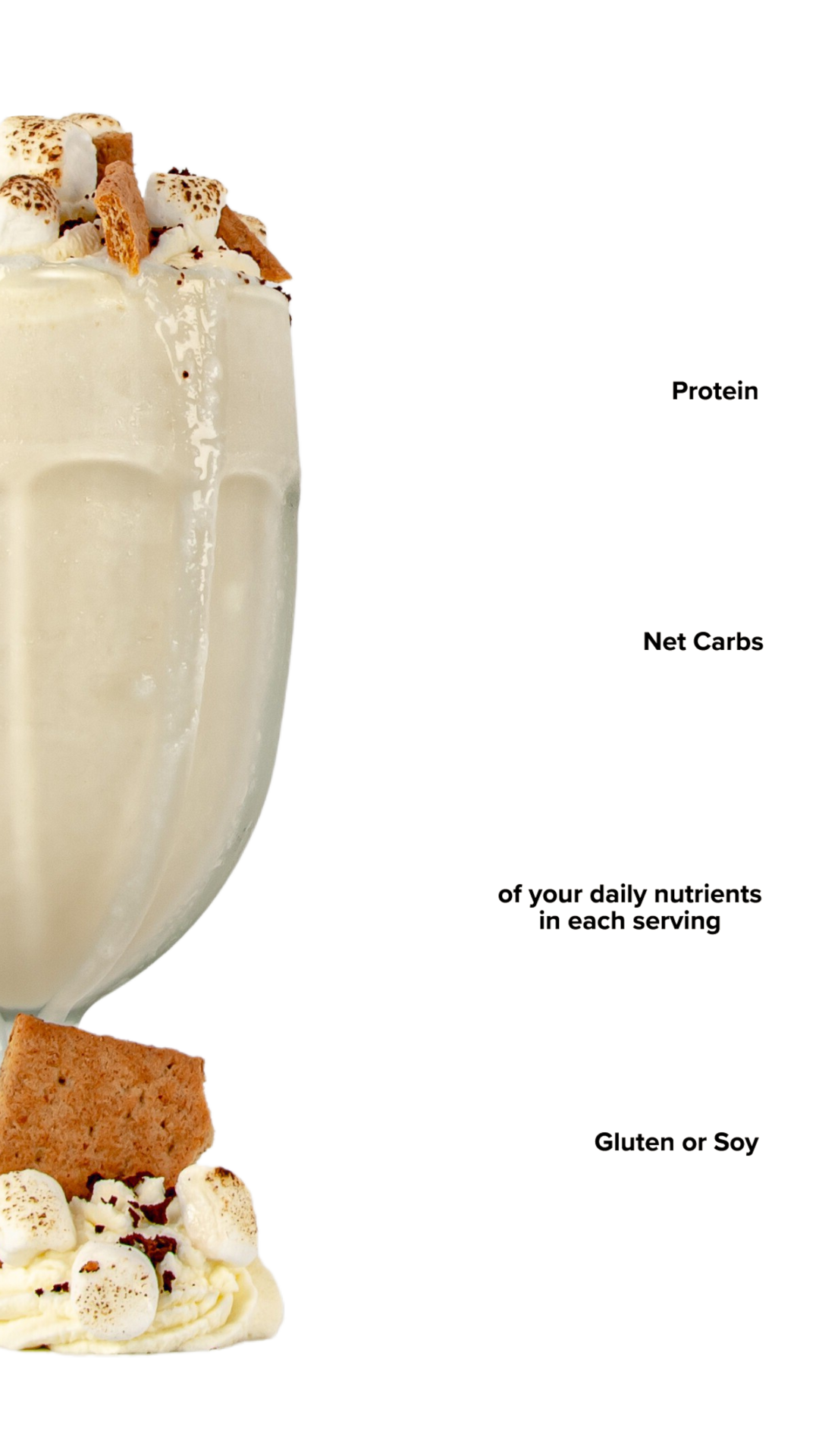 Keto Chow S’mores shake with macro information