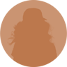 A colored silhouette of a headshot