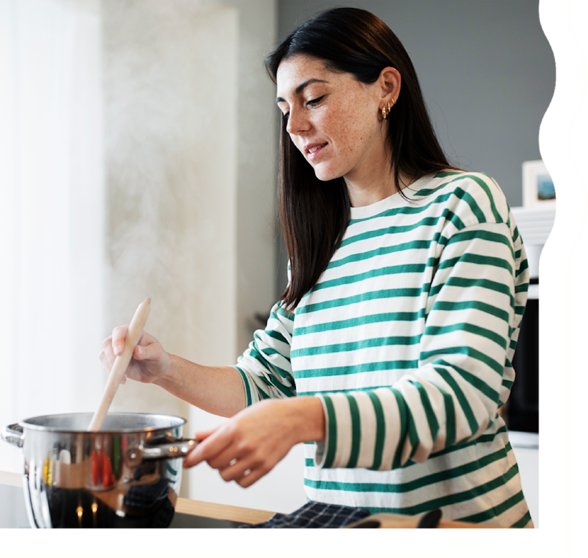 Woman making soup