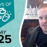 Branding graphic for 100 DAYS OF KETO CHOW DAY 025 on a teal hexagonal background. The Keto Chow logo is white within a dark teal hexagon.