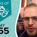 Teal graphic with white KETOCHOW logo, text 100 DAYS OF KETOCHOW and DAY 065. Adjacent is a man with glasses.
