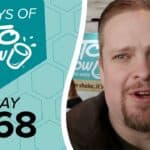 KETO CHOW logo with text 100 DAYS OF KETO CHOW DAY 068 on a teal graphic. A partial menu shows KETO CHOW shakes and Nutrition Facts.