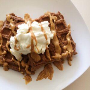 keto chow waffles- featuring vanilla Keto Chow