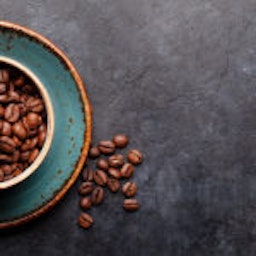 Coffee Cup with Roasted Beans