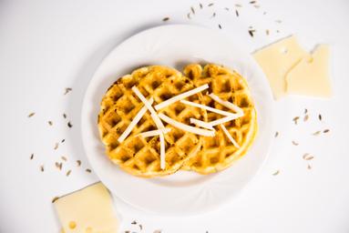 swiss cheese and rye chaffle