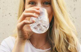 woman drinking water