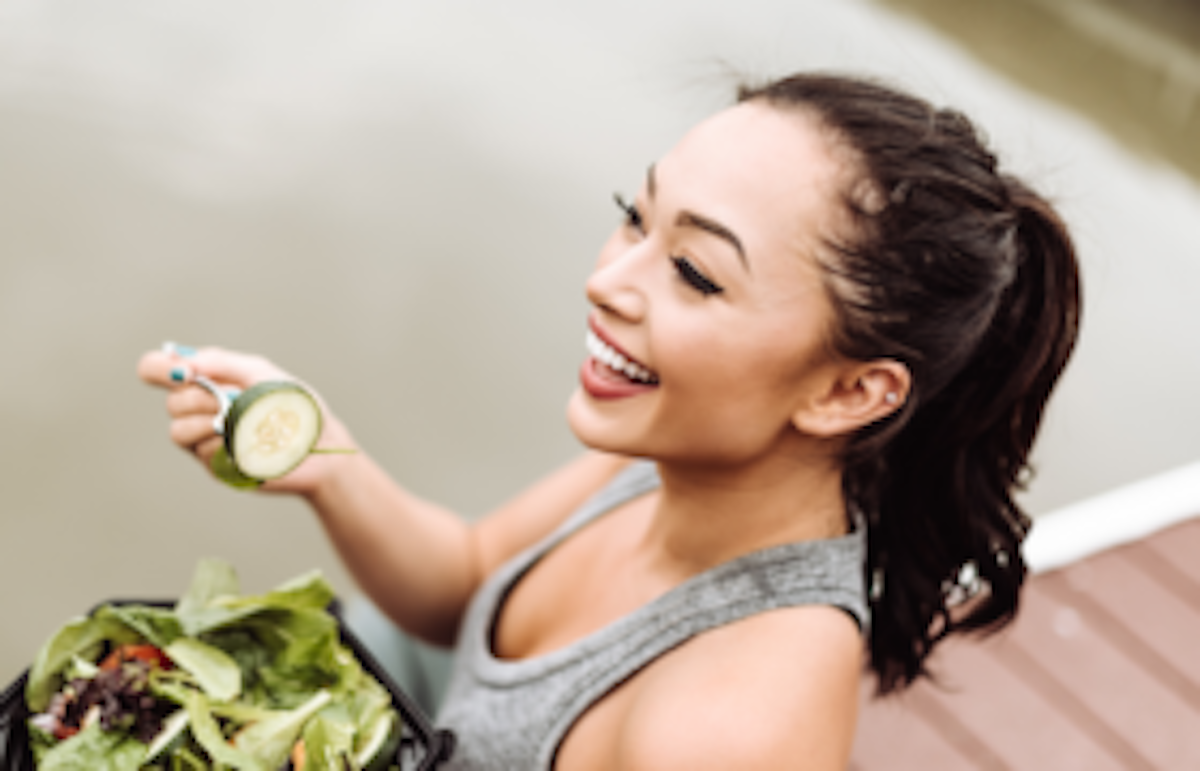 eating salad