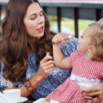 eating ice cream