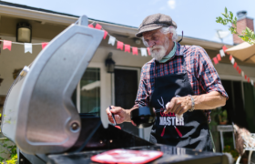 man grilling