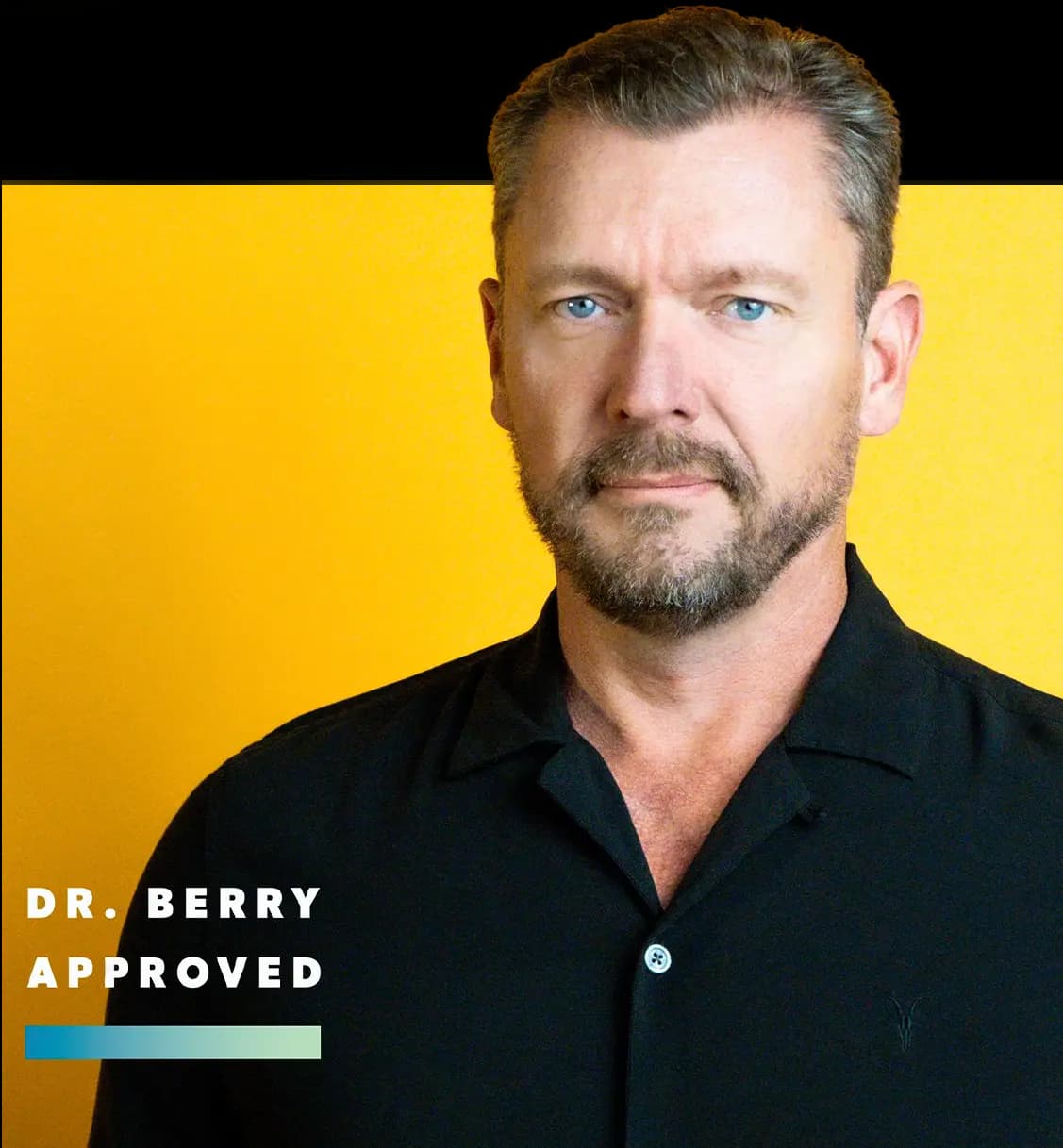 Dr Ken Berry approved. A man in a black button down shirt.