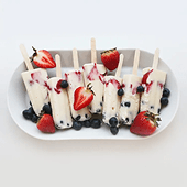 Fruity Creamy Popsicles On Dish