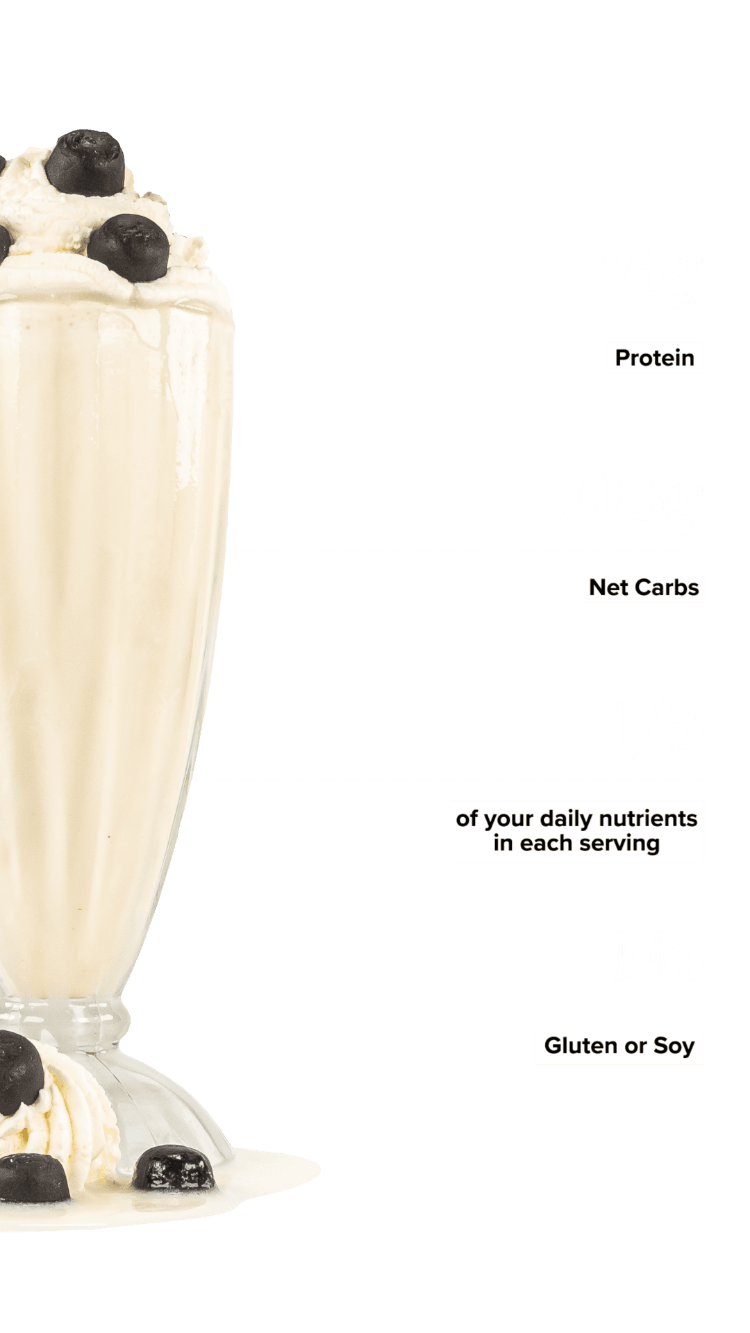 Keto Chow Black Licorice shake with macro information