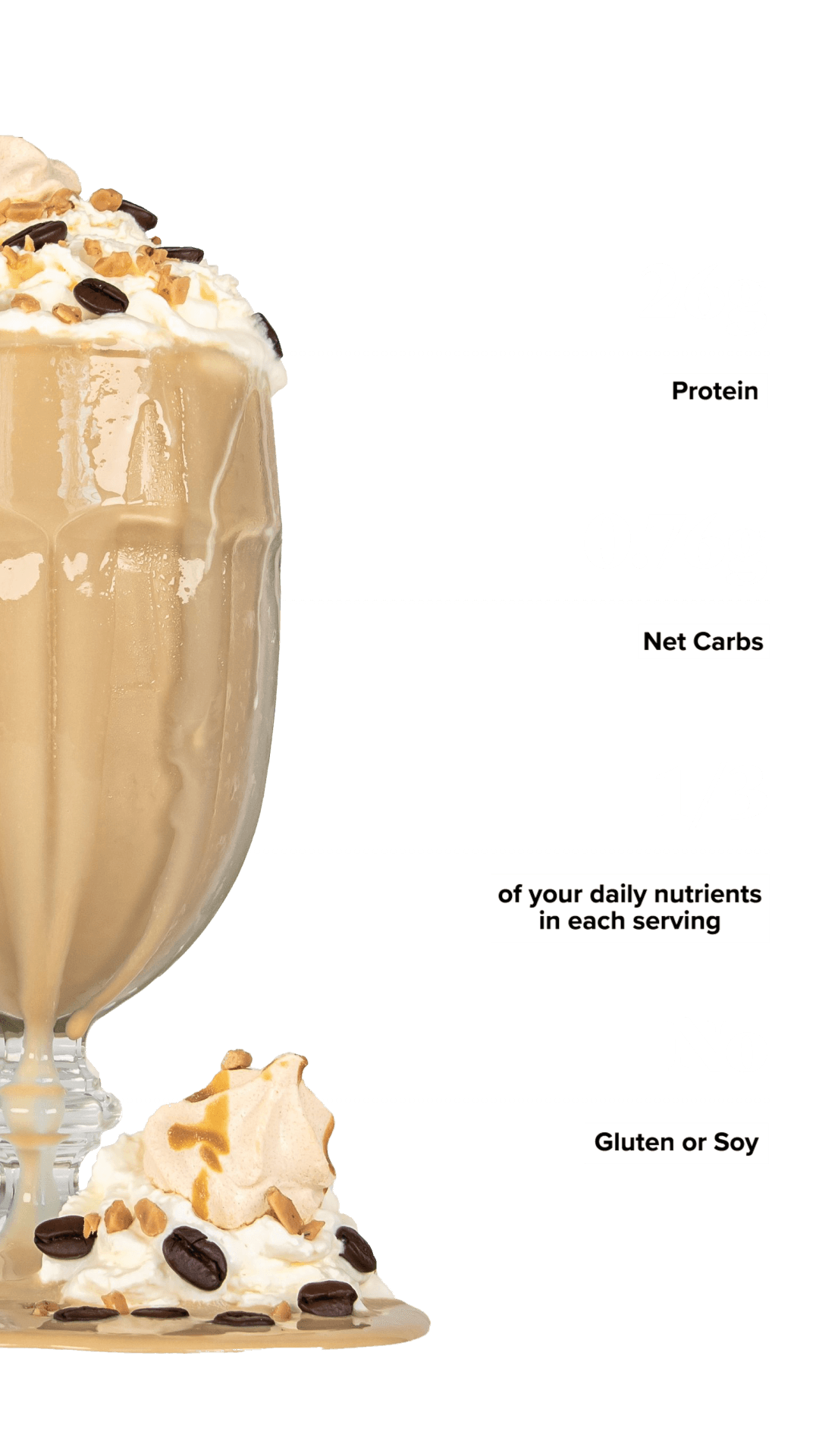 Keto Chow Caramel Macchiato shake with macro information