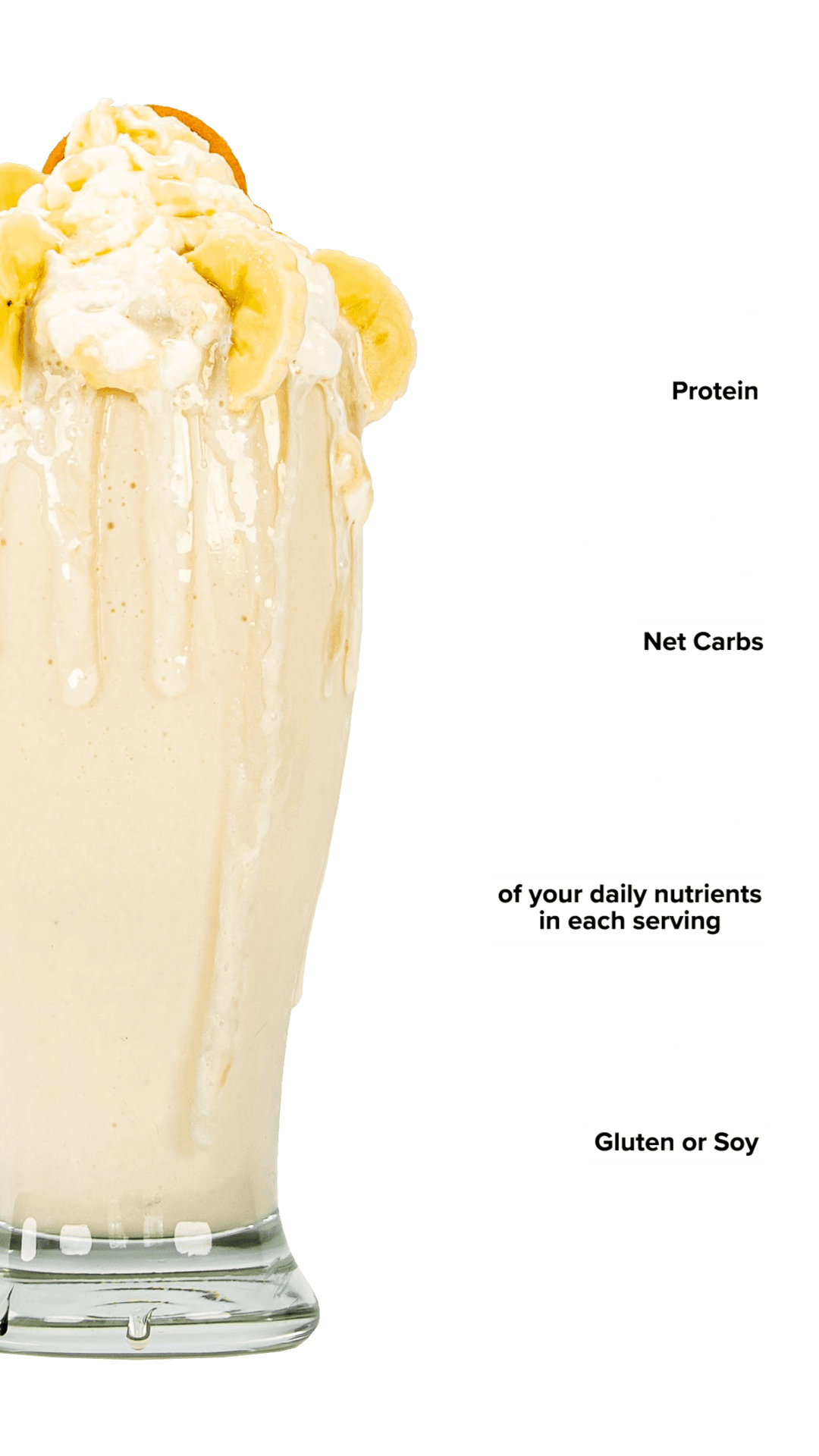 Keto Chow Banana shake with macro information