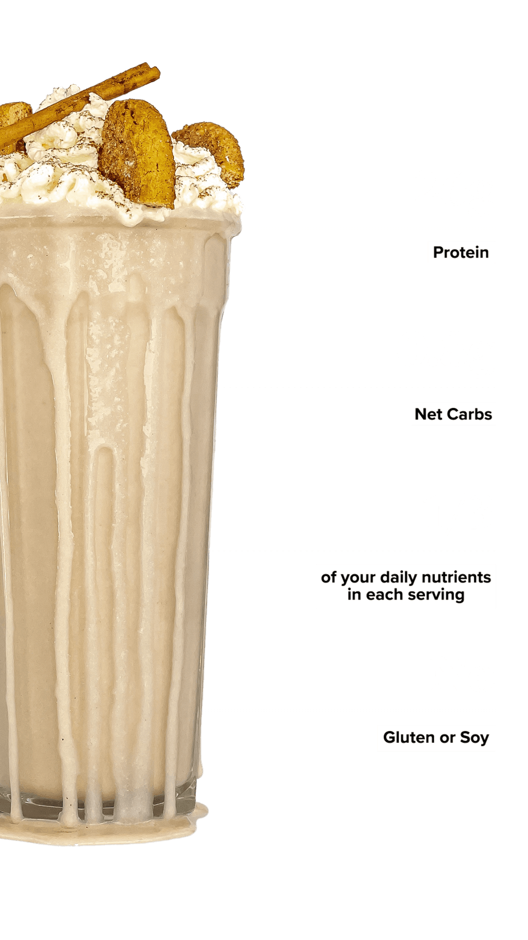 Keto Chow Snickerdoodle shake with macro information