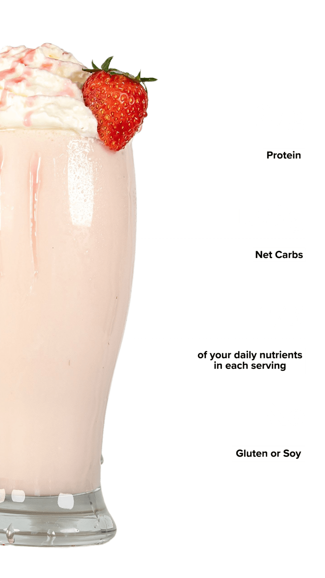 Keto Chow Strawberry shake with macro information
