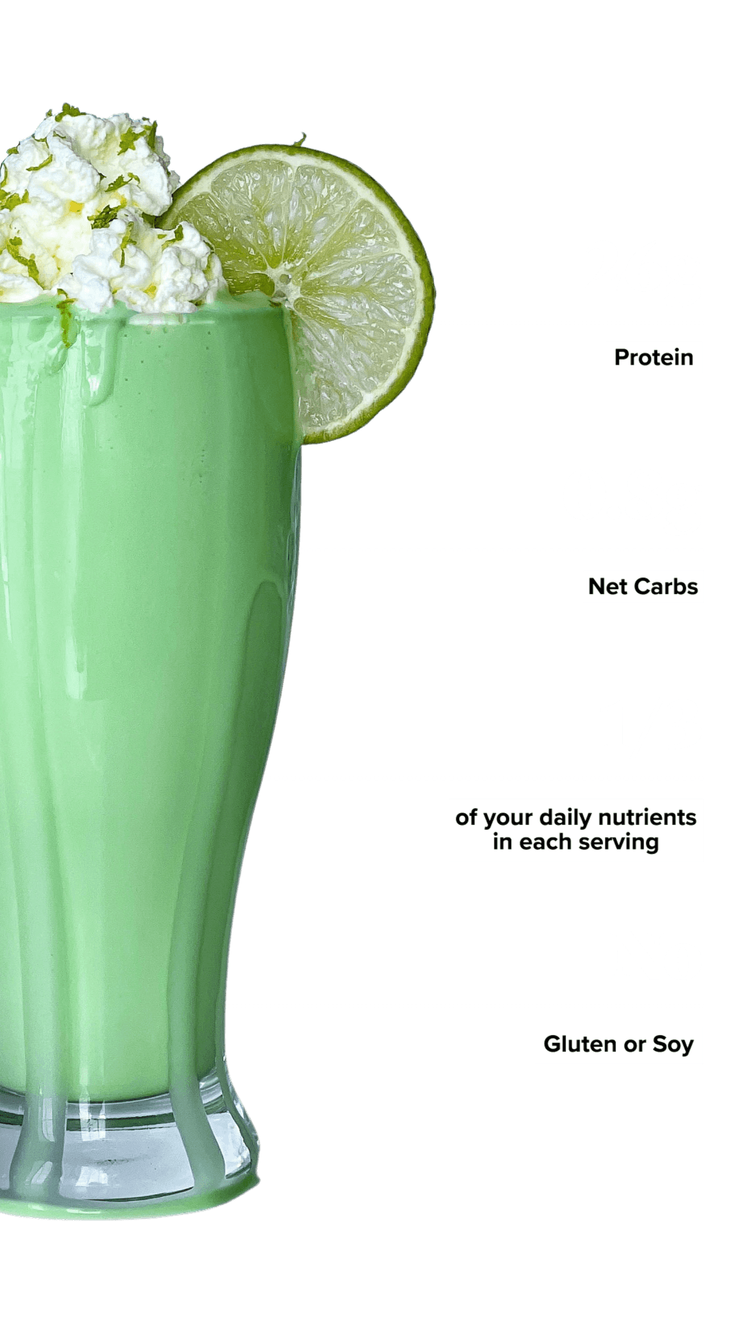 Keto Chow Key Lime shake with macro information