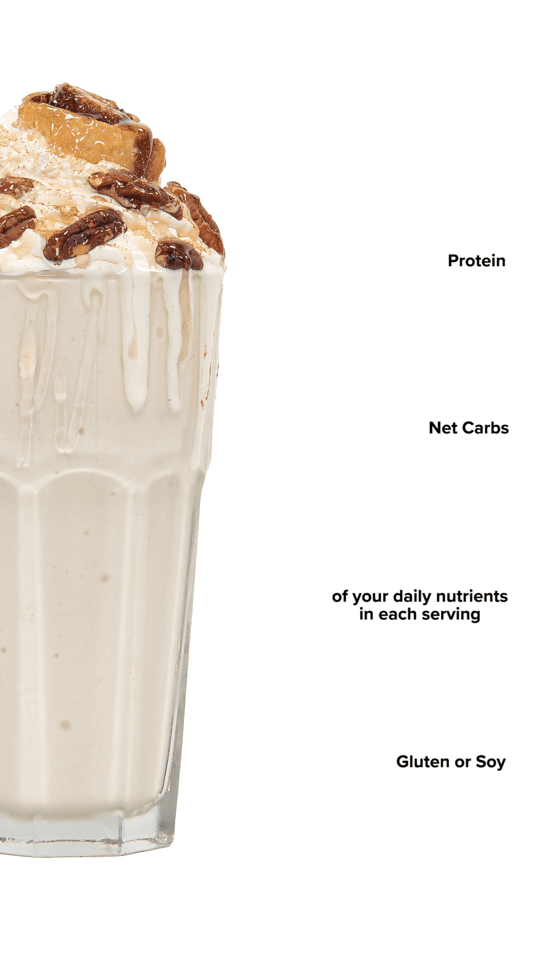 Keto Chow Pecan Sticky Bun shake with macro information