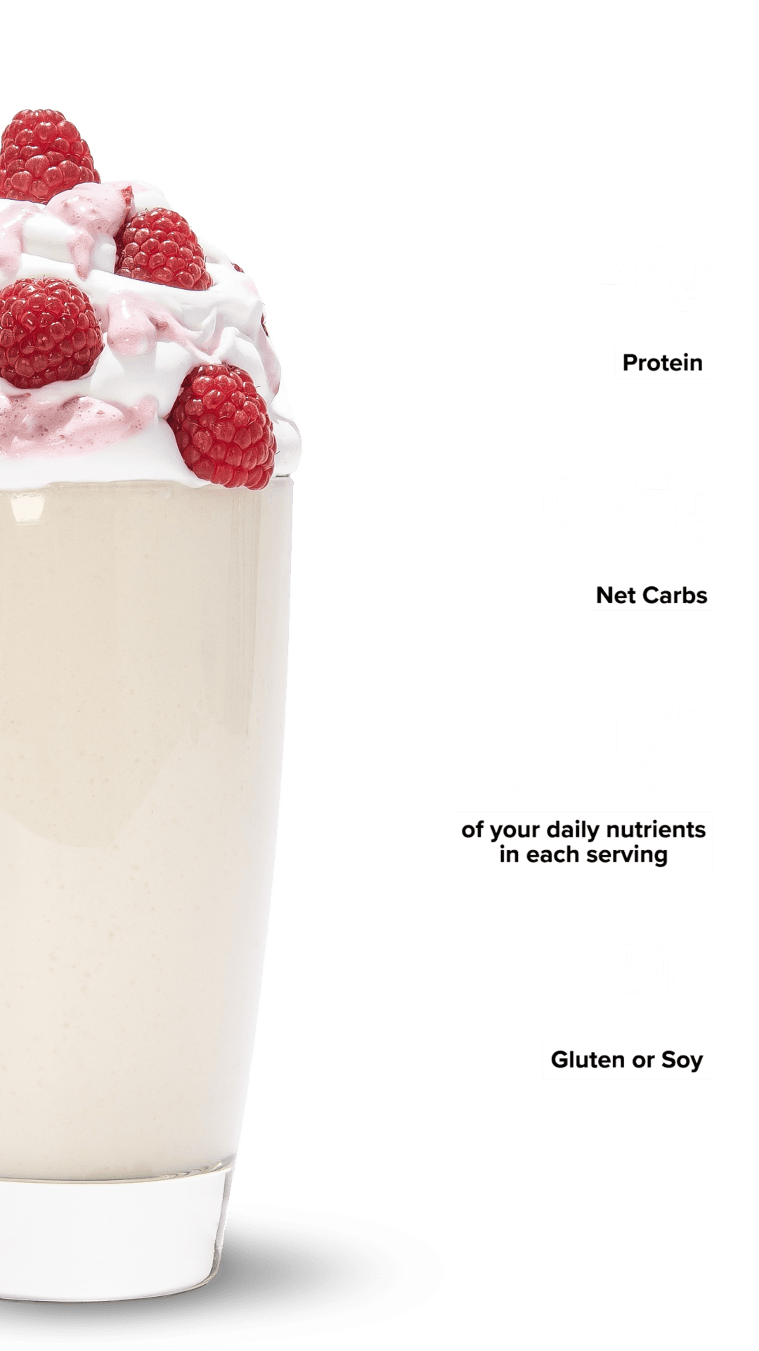 Keto Chow Red Raspberry shake with macro information