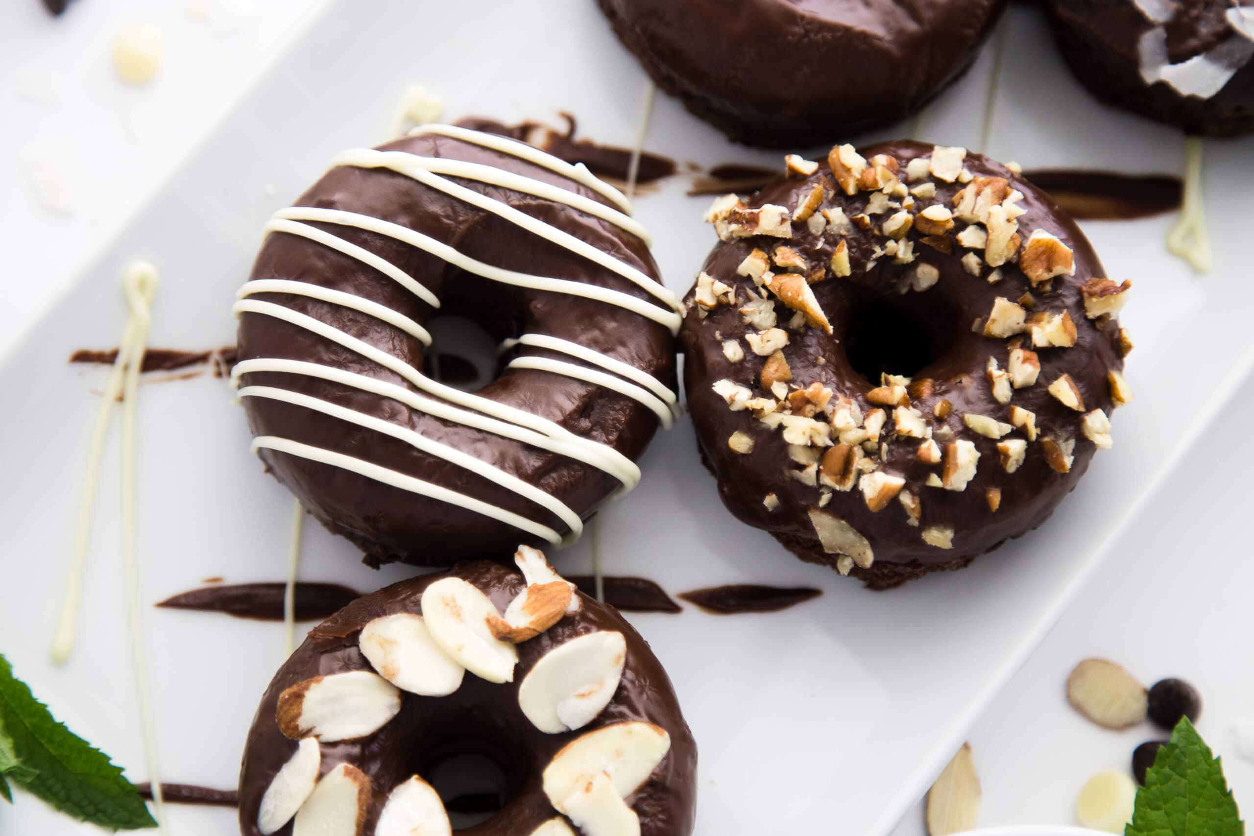 Chocolate Peppermint Cake Donuts