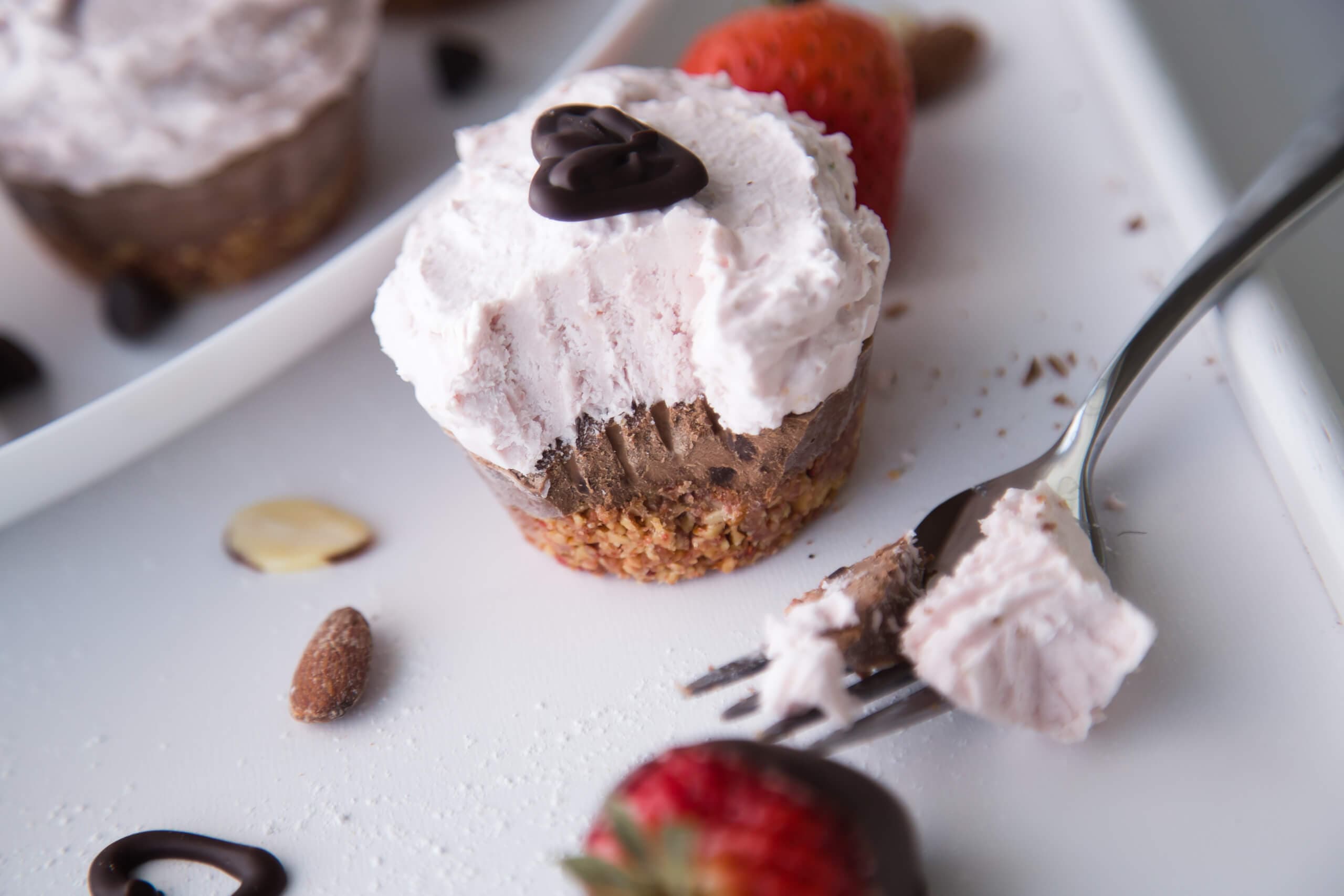 Mini Strawberry Mousse and Chocolate Tarts