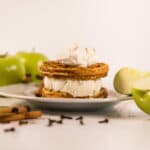 White plate with ice cream stuffe