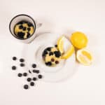 Top view - Two Lemon Blueberry Mug Cakes