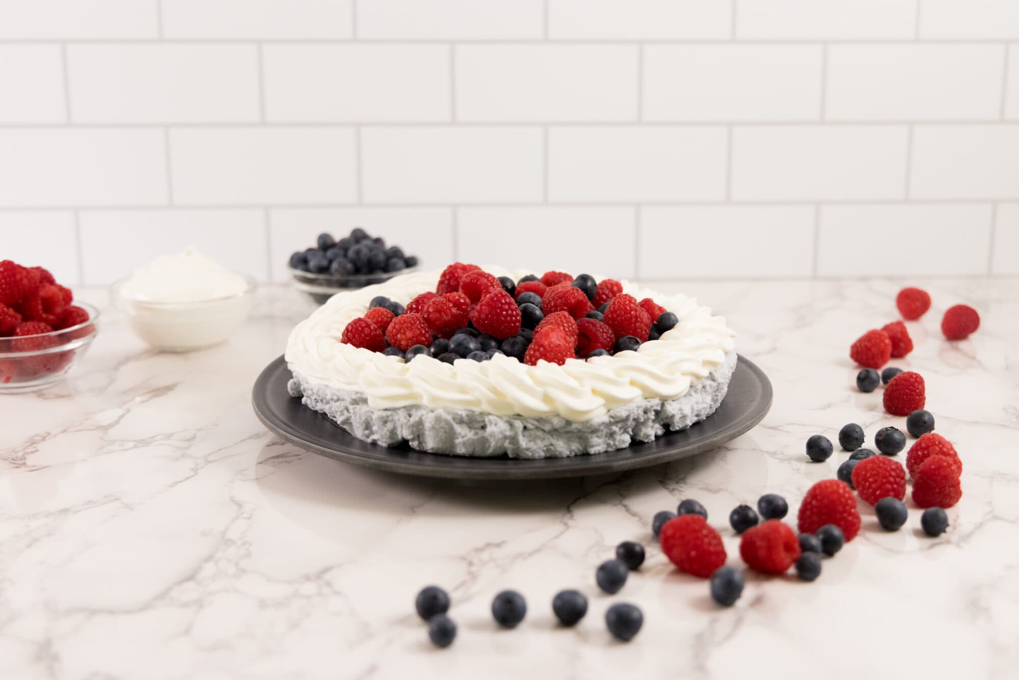 keto no-bake blueberry cheesecake
