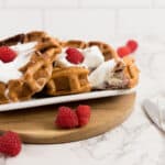Keto Raspberry Cream Cheese Stuffed Waffles