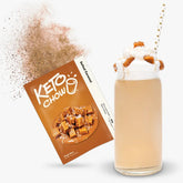 Salted Caramel Keto Chow packet and shake