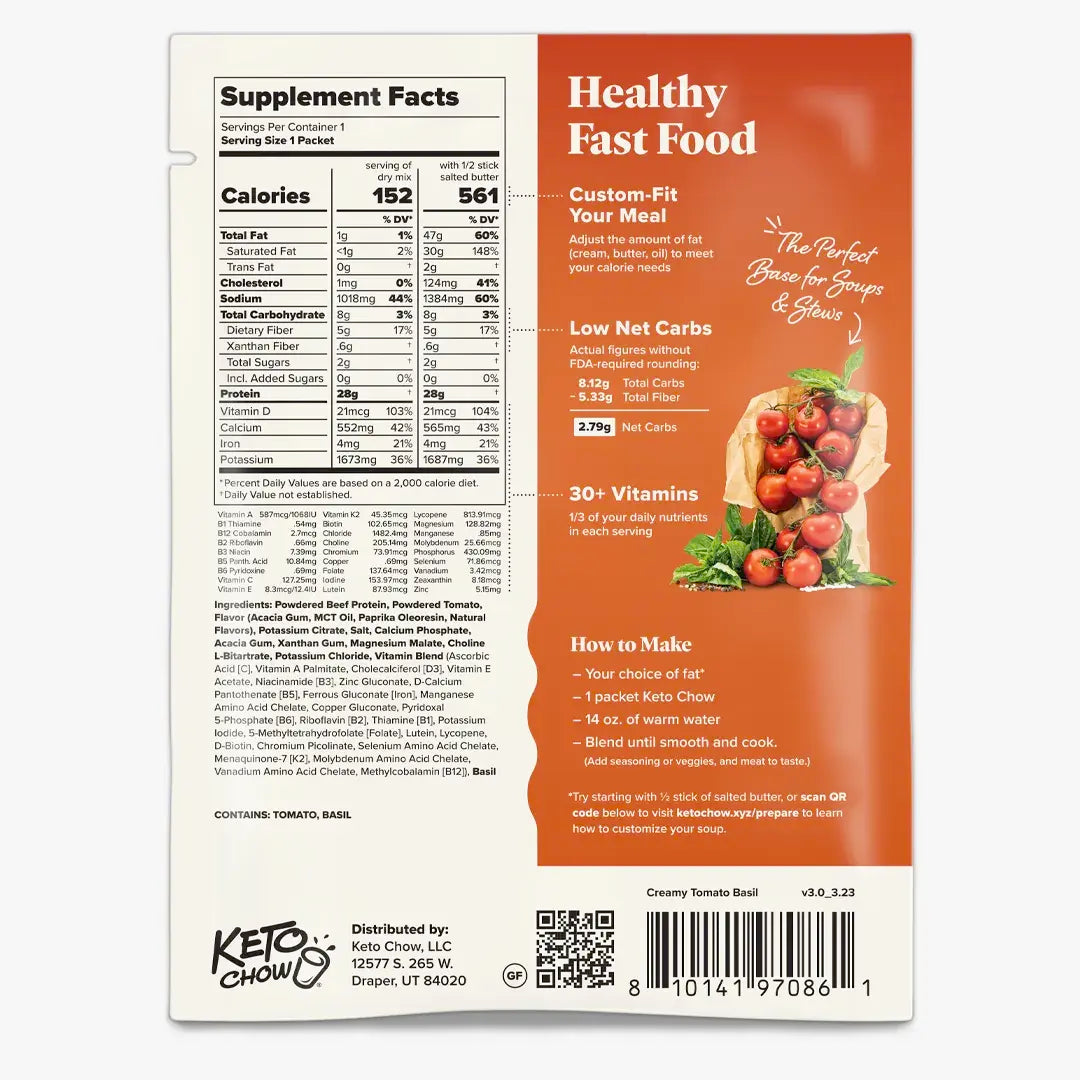 Creamy Tomato single meal package back