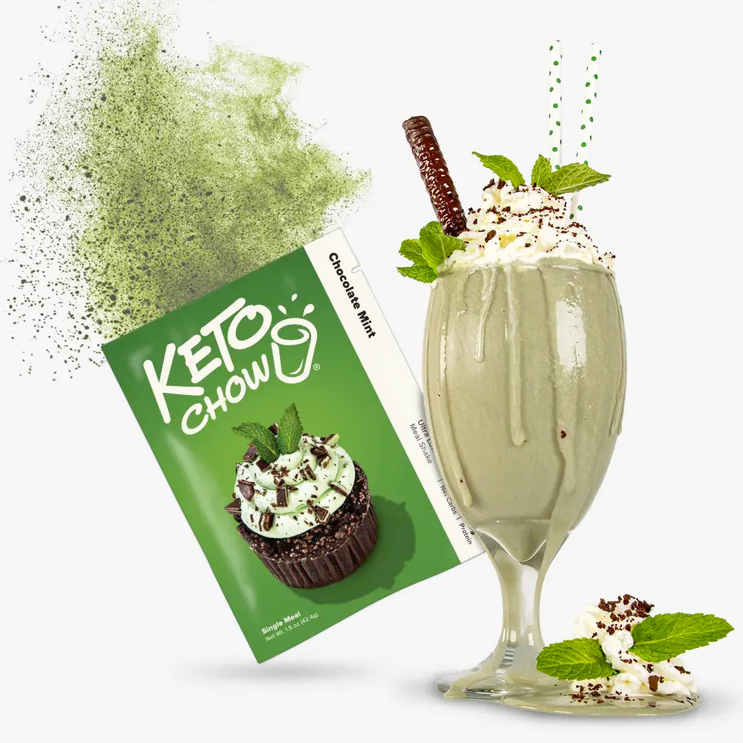 Chocolate Mint Single Meal Packet of Keto Chow with Shake