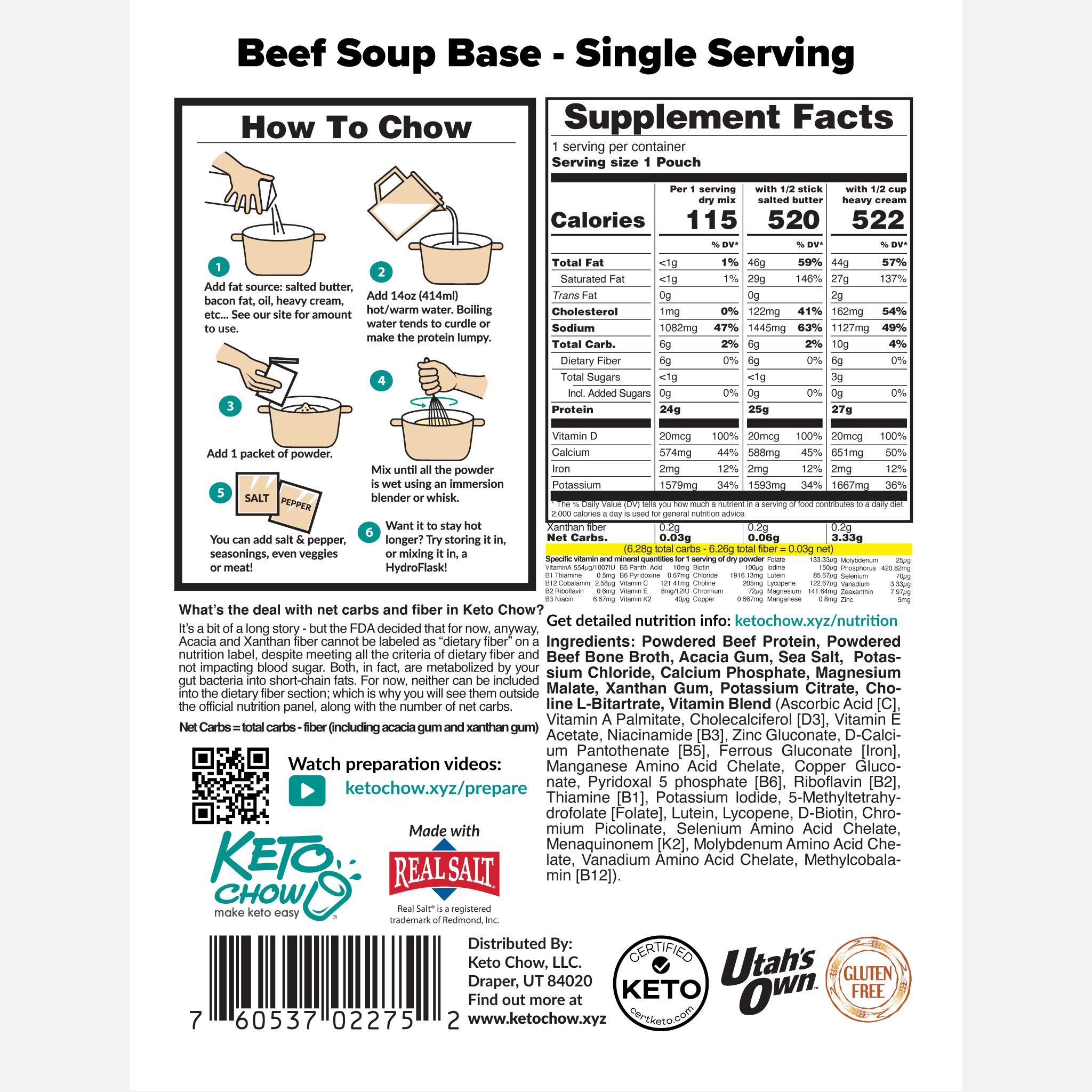 Beef Soup Keto Chow package back